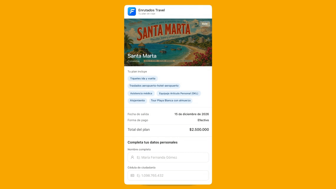 Formulario de datos del cliente