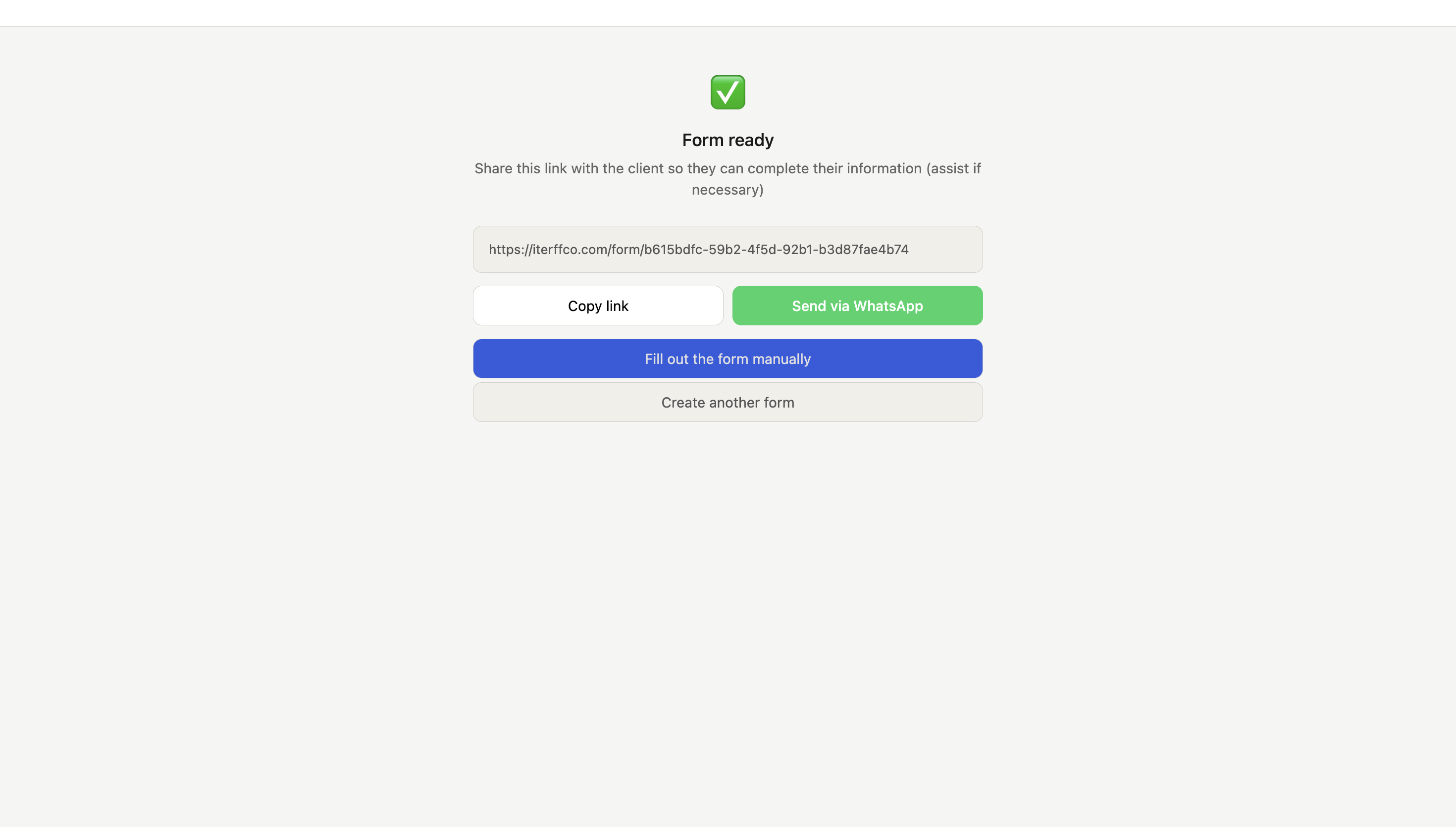 Form ready — send or fill